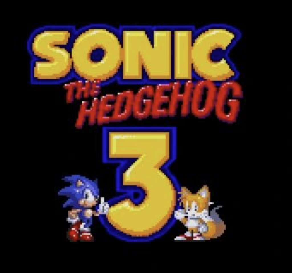 Sonic the hedgehog 3 with sonic and tails either side of 3